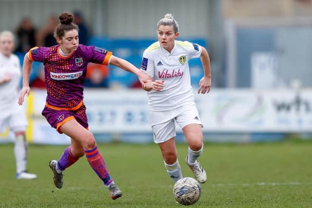 Sarah Danby in action as Chorley held Leeds United to a 1-1 draw in a Division One North game on Sunday. Pic: LUFC.