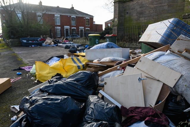 One of the piles of rubbish blighting the area