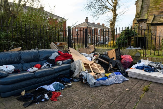 A sofa is among the items to have been dumped