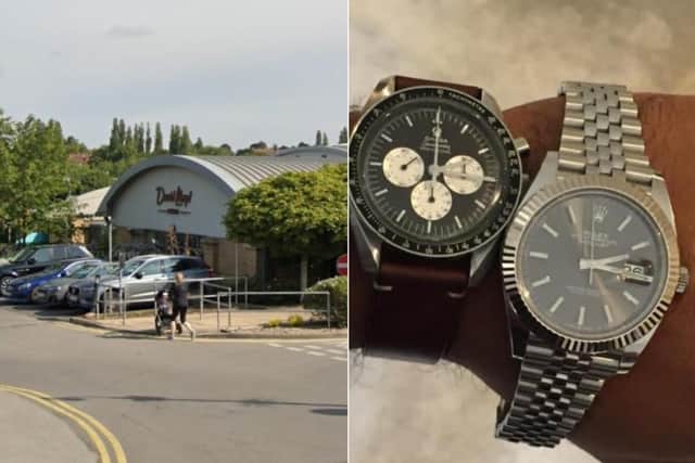 The man has reported the theft to police, after three watches worth £30,000 were stolen from David Lloyd gym in Moortown (Photo left: Google)