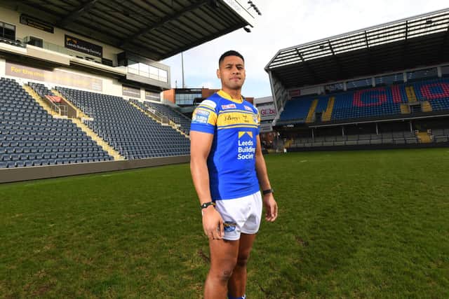 Leeds Rhinos' David Fusitu'a, pictured at Leeds Rhinos' photo call on Tuesday. Picture: Simon Hulme.