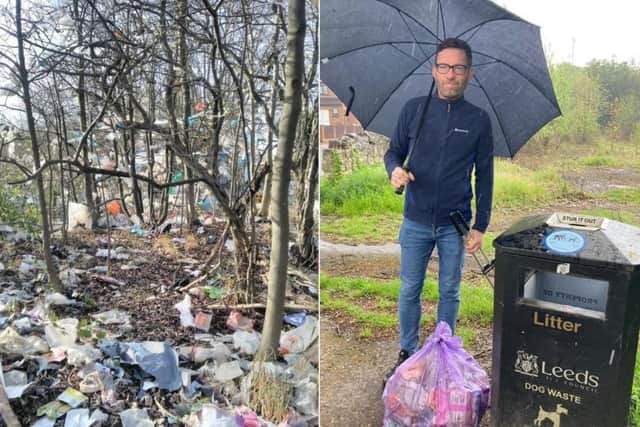 James Cook, who lives near Peckfield Landfill Site in Micklefield, was overwhelmed with the volume of waste while out litter-picking