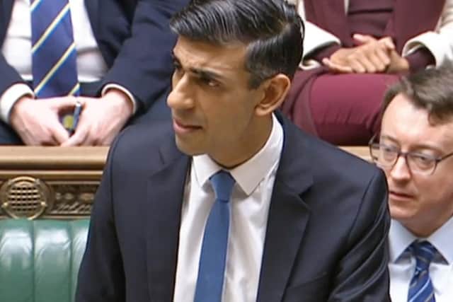 Chancellor Rishi Sunak speaking in the House of Commons where he outlined the government support for consumers for the rising costs of energy after regulator Ofgem announced that the energy price cap will rise in April to £1,971, an increase of £693 for the average household.