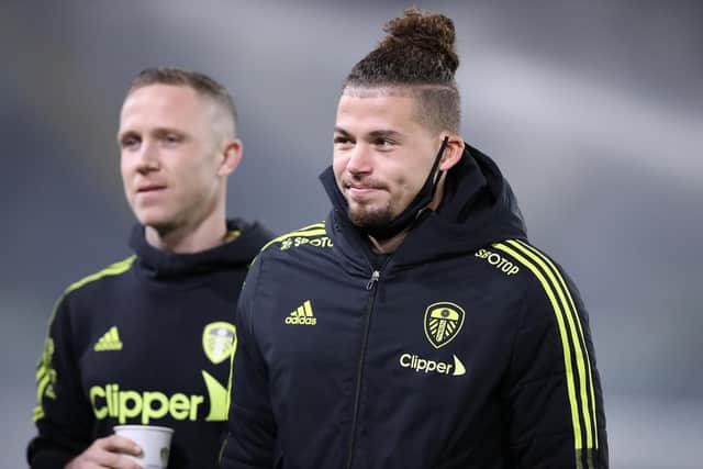 Leeds United midfielder Kalvin Phillips with Adam Forshaw in the background. Pic: Getty