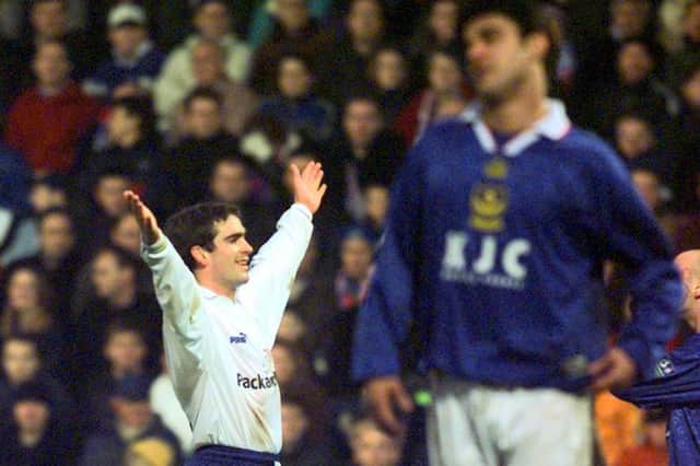 Bruno Ribeiro celebrates scoring against Portsmouth during the FA Cup fourth round clash at Elland Road in January 1999. PIC: Bruce Rollinson