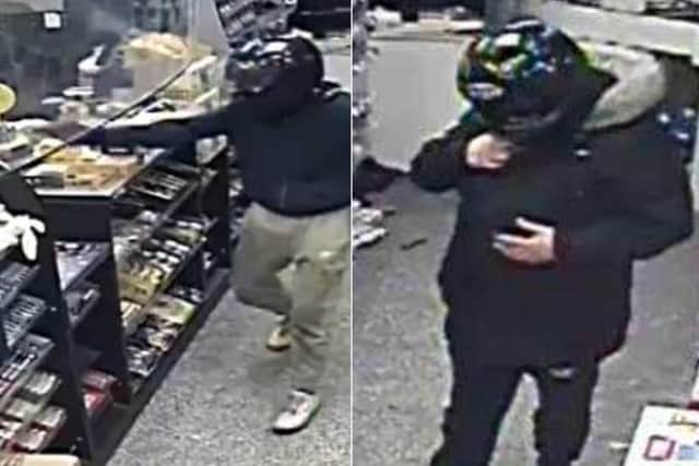 Police have released CCTV images of two suspects as they investigate the robbery at Best One in Stanks Parade (Photo: WYP)