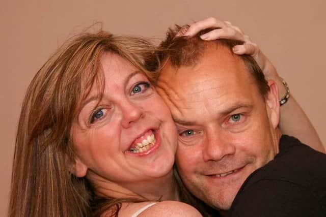 Karen Sykes pictured with her late husband Ian, 51.
