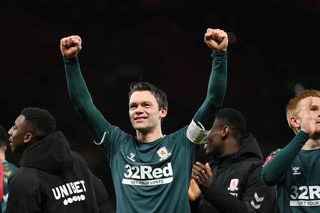 Former Leeds United captain Jonny Howson celebrates with Middlesbrough. Pic: Getty
