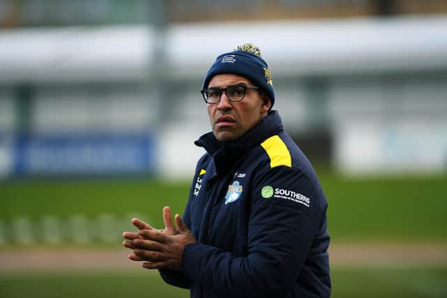 Rhinos' academy and reserve team coach Chev Walker at Sunday's game. Picture by Jonathan Gawthorpe.