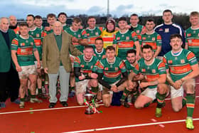 Hunslet celebrate their fourth successive win over Leeds in the Harry Jepson Trophy tie. Picture by Paul Butterfield.