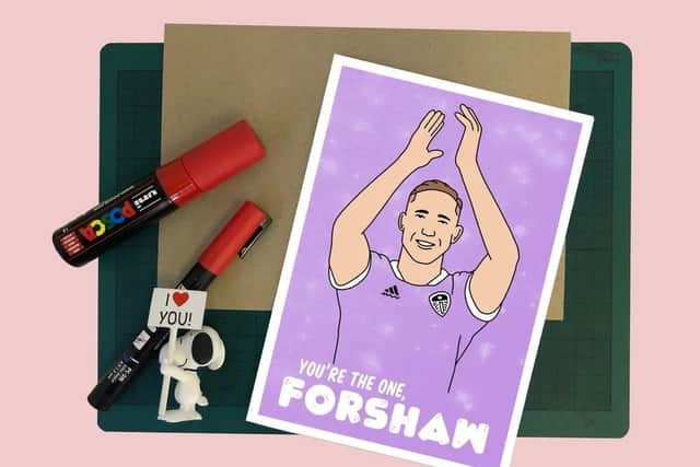 For Valentine's Day each year, Josh creates special cards using his signature style - lapped up by Leeds United fans across the city and beyond.