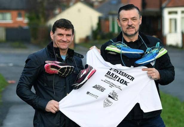 Running helped transform the lives of recovering alcoholics Dean Smith and Jamie Heselden. Picture: Jonathan Gawthorpe.