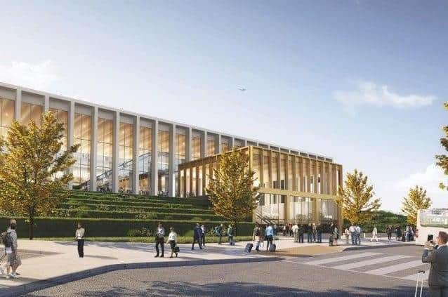 An artist's impression of what the new Leeds Bradford Airport will look like, if the plans are given the green light by a planning inspector in September