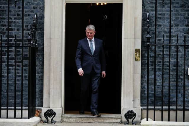 Stewart Andrew, who has been appointed Minister for Housing in the Department for Levelling Up, Housing and Communities, leaves 10 Downing Street, London,