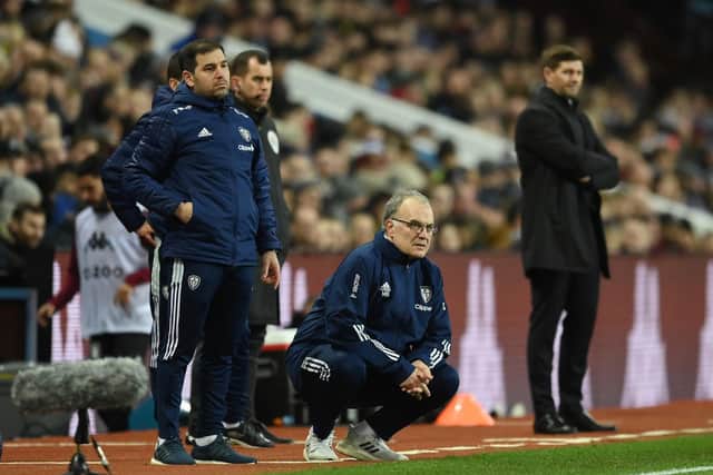 CONFIDENCE MEN - Marcelo Bielsa and Steven Gerrard watched their Leeds United and Aston Villa sides play out a crazy 3-3 draw. Pic: Getty