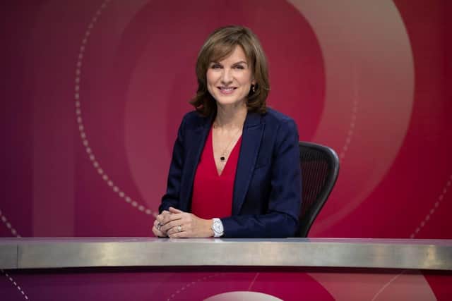 Fiona Bruce will present Question Time next week when it is hosted at The Grammar School at Leeds.