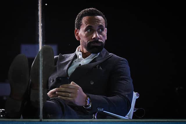 BACKING: For Leeds United from Rio Ferdinand, pictured ahead of Wednesday night's Premier League clash between the Whites and Aston Villa at Villa Park. Photo by OLI SCARFF/AFP via Getty Images.