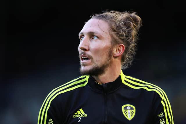 NOTE OF CAUTION: Issued by Luke Ayling, above, as his Leeds United side head to Goodison Park to face Everton. Photo by Stu Forster/Getty Images.