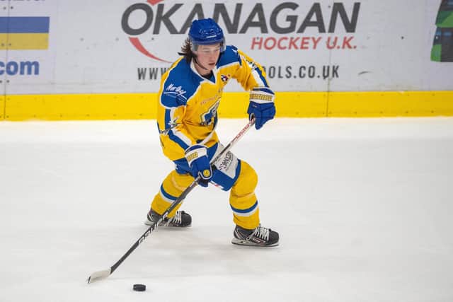 Harry Gulliver 
is set to feature for Leeds Knights in both their NIHL National games this weekend. Picture: Bruce Rollinson