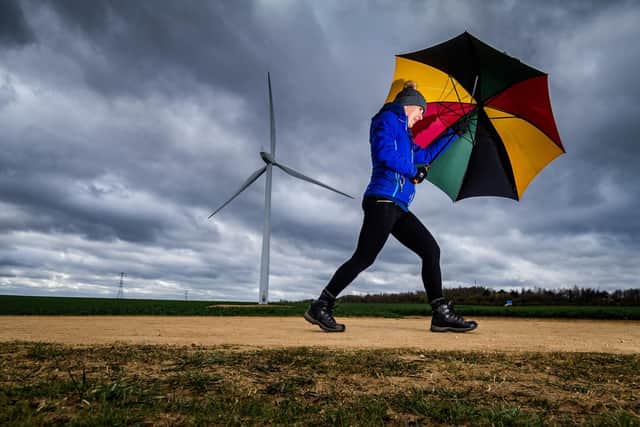 A period of very strong winds could cause some disruption later on in the week, covering Wednesday and into Thursday. Picture: James Hardisty.