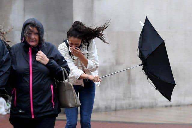 Gusts of 80-90 mph are possible with flood warnings also in place across much of England.