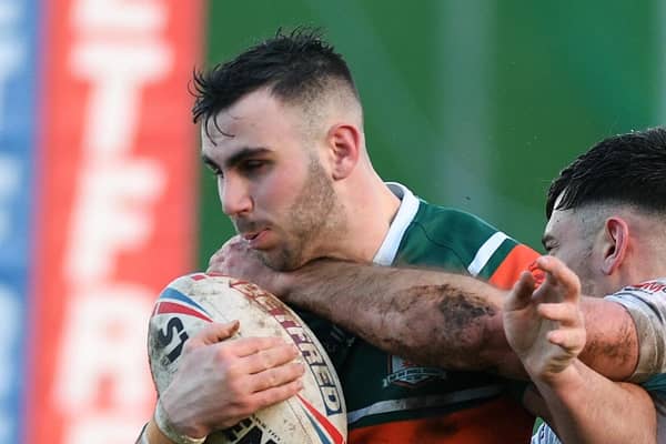 Hunslet's Jordan Paga scored four tries in the Parksiders' 30-4 Challenge Cup win over amateurs Siddal. Picture: Jonathan Gawthorpe/JPIMedia.