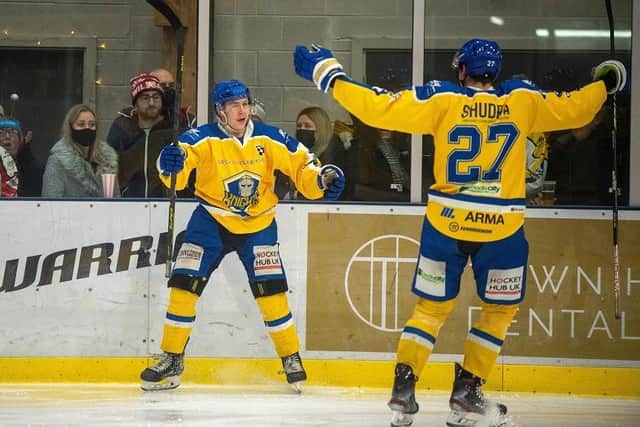 Kieran Brown broke through the 100-point barrier for the season when posting 2+2 in Leeds Knights' 7-3 win over Raiders on Saturday. Picture: Bruce Rollinson.