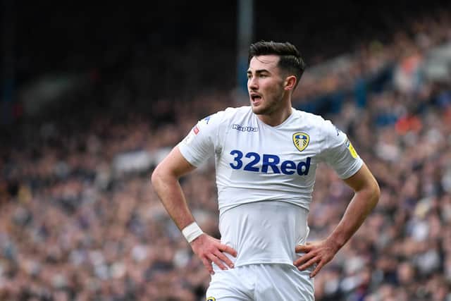 Jack Harrison on the pitch for Leeds United against Blackburn Rovers in December 2018. Pic: George Wood.
