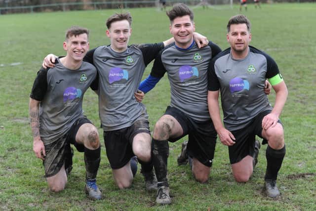 Then bottom of Division 2 West Yorkshire League side Tingley Athletic knocked then leaders Old Centralians off their perch with a 4-2 win courtesy of goals from Louis Thornton, Eddie Morton, Elliott Walker and Andy Conway. Picture: Steve Riding.