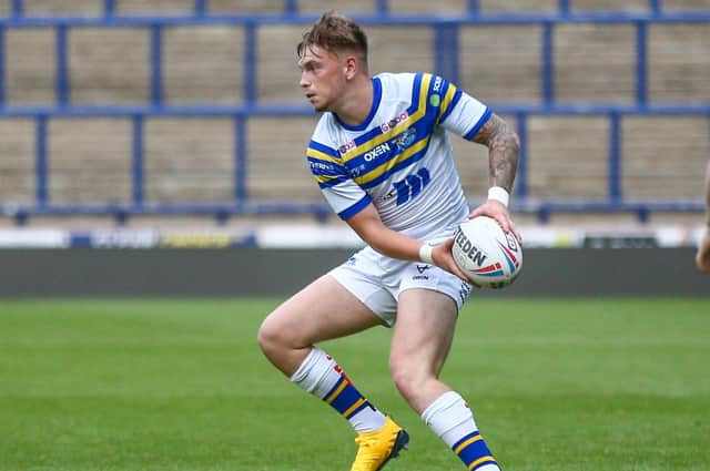 Jack Mallinson in action for Rhinos. Picture by Craig Hawkhead.