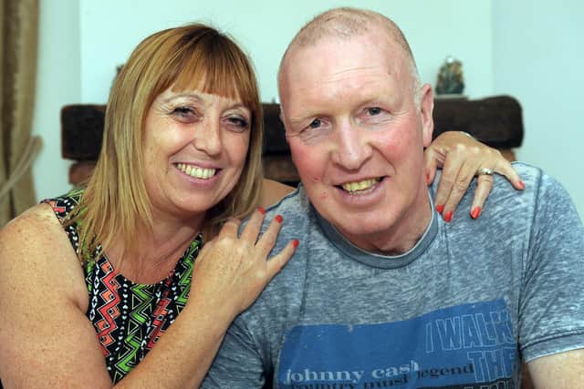 Former Leeds United centre back Brendon Ormsby with his wife, Wendy. Pic: Steve Riding.