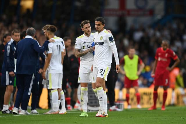 TOUGH TIME - Leeds United's Pascal Struijk admits it was a 'crazy' period after his tackle left Liverpool's Harvey Elliott requiring surgery. Pic: Getty