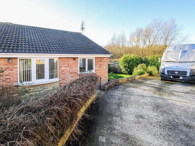 On a corner plot within a cul-de-sac is this two bedroom semi-detached bungalow  with a single garage and parking for several vehicles. Its accommodation, including blinds and curtains,
There's a fitted kitchen, a spacious living room with patio doors to the garden, two bedrooms with fitted storage and a shower room, with lawned gardens.
Easy access to the city centre. For sale with Richard Kendall Estate Agent.