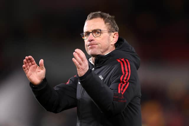 DOUBLE BLOW: For Manchester United boss Ralf Rangwick ahead of Sunday's clash against Leeds United at Elland Road. Photo by Alex Pantling/Getty Images.