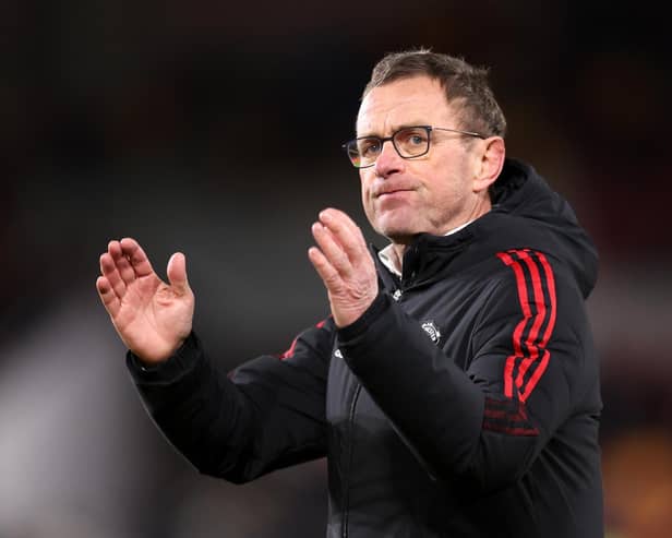 DOUBLE BLOW: For Manchester United boss Ralf Rangwick ahead of Sunday's clash against Leeds United at Elland Road. Photo by Alex Pantling/Getty Images.