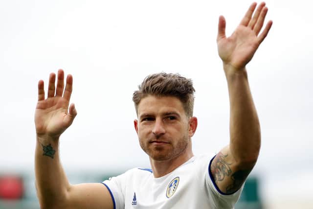 Gaetano Berardi bids the Elland Road crowd farewell on his final appearance for Leeds United. Pic: Lynne Cameron.