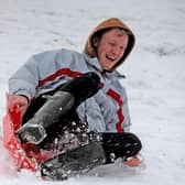 People made the most out of the snow yesterday at Roundhay Park. Photo: Steve Riding