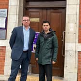 Pictured is Alex Sobel MP (right) and Councillor Jonathan Pryor (left) outside Nat West in Headingley. Photo: Alex Sobel