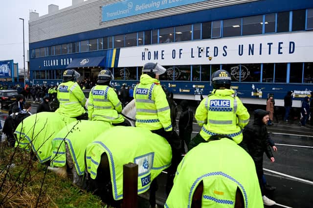 POLICE PRESENCE - West Yorkshire Police say nine arrests were made following Leeds United's Elland Road clash with Manchester United. Pic: Getty
