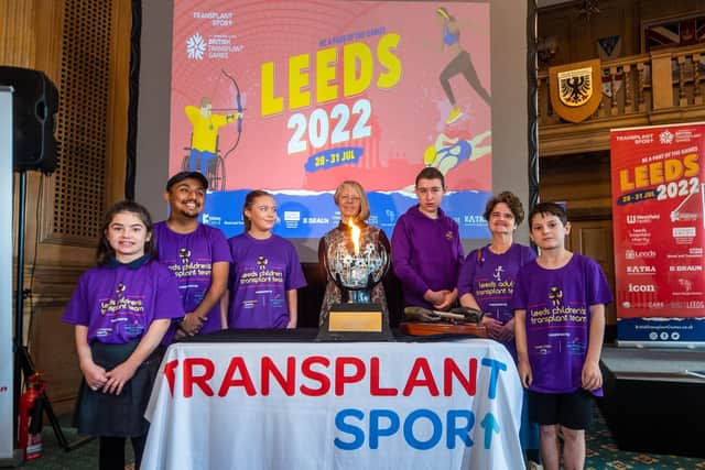 Launch of Westfield Health British Transplant Games - organisers, partners and transplant recipients gather to officially start the countdown to the British Transplant Games 2022 at Leeds Civic Hall. Picture: James Hardisty