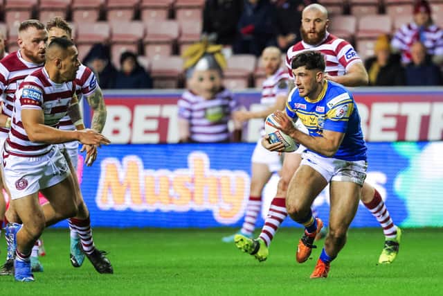 Liam Tindall was the good-news story coming out of Leeds Rhinos' round-two Super League defeat at Wigan Warriors. Picture: Alex Whitehead/SWpix.com.