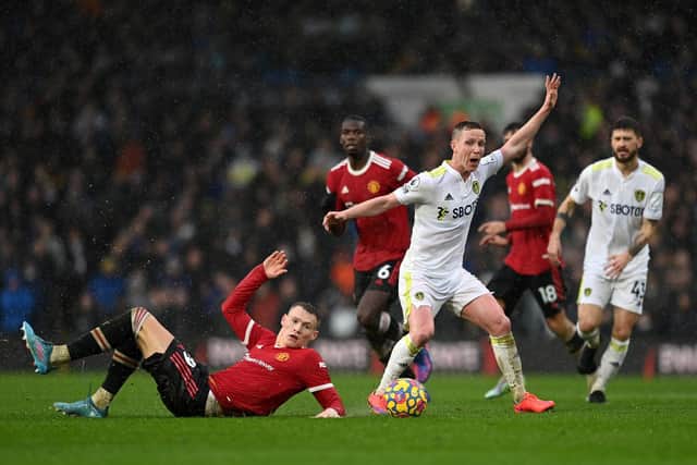 The physicality of Leeds United v Manchester United lived up to fans' expectations. Pic: Shaun Botterill.