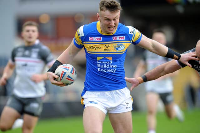 Harry Newman has not recovered from a hamstring strain so will miss Leeds Rhinos' clash with Catalans Dragons. Picture: Steve Riding.