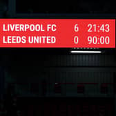 The scoreboard at Anfield at the final whistle on Wednesday. Pic: Clive Brunskill.