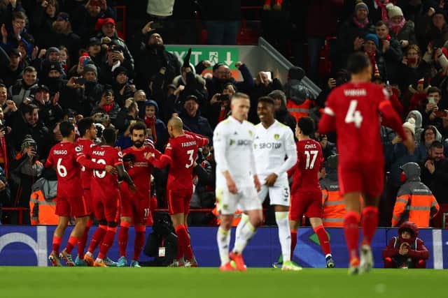 ANFIELD DRUBBING - Leeds United were beaten 6-0 by Liverpool at Anfield as worries over relegation increased. Pic: Getty