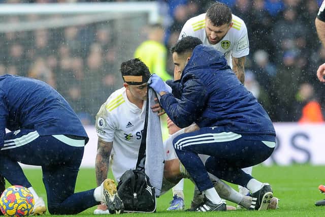 HEAD KNOCK - Leeds United defender Robin Koch did not present any concussion symptoms before going back on against Manchester United. Pic: Simon Hulme