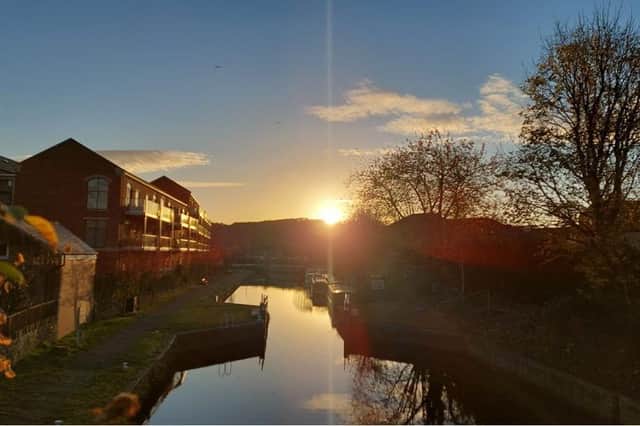 Sun rising over the canal in Mirfield, by Paul Wilson