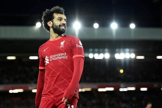 CHIEF THREAT: Liverpool striker Mo Salah, above, is favourite to score first in Wednesday night's Premier League clash against Leeds United at Anfield. Photo by OLI SCARFF/AFP via Getty Images