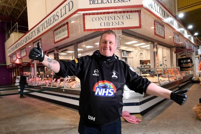 Danny Malin at Malcolm Michael's Butchers, Kirkgate Market, Leeds (photo: Simon Hulme)