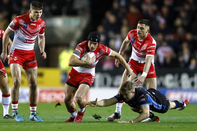 Action from Wakefield's defeat at St Helens.